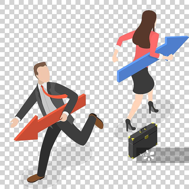 商务的三维等距平面图图片素材