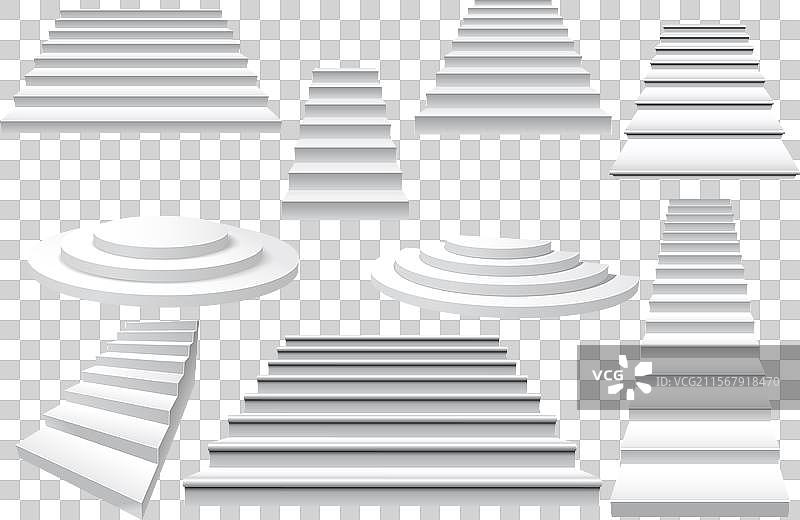 白色楼梯的空白模板前景图片素材