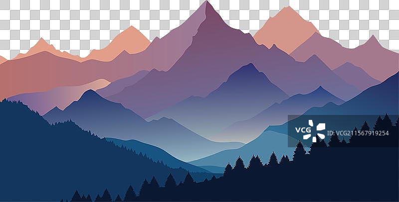 雾气弥漫的夏季恩盖山脉图片素材