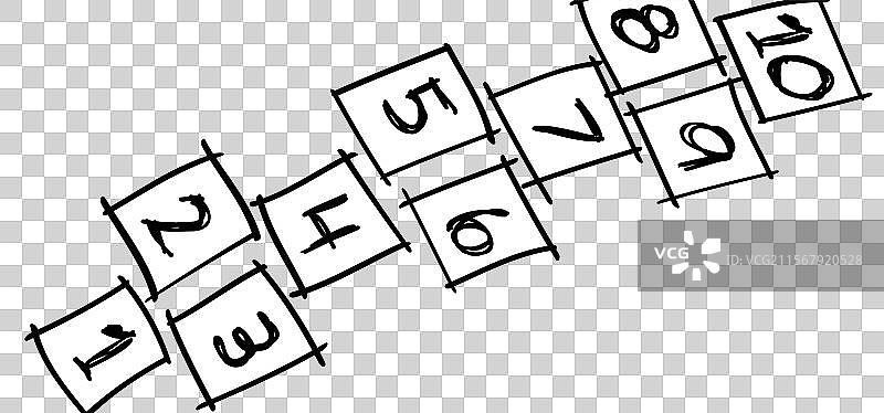 在地面或沥青上跳房子游戏图片素材