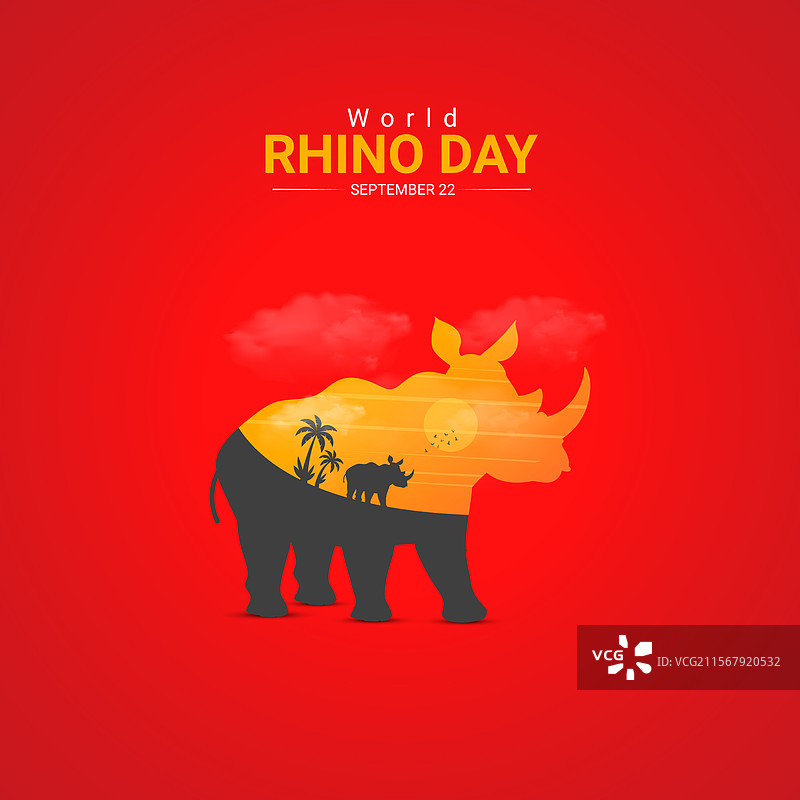 世界犀牛日创意广告设计，拯救丛林图片素材