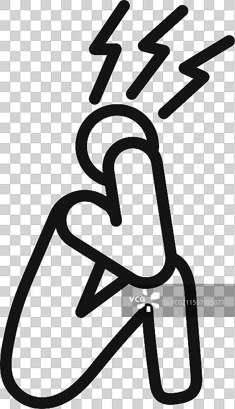 抑郁症图标标记，填充风格图片素材