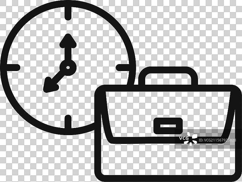 办公时间钟表图标，适合工作日程安排图片素材