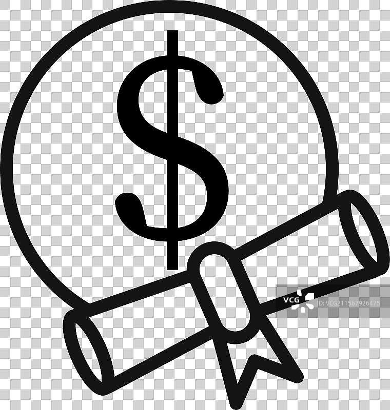 奖学金图标标记（填充风格）图片素材