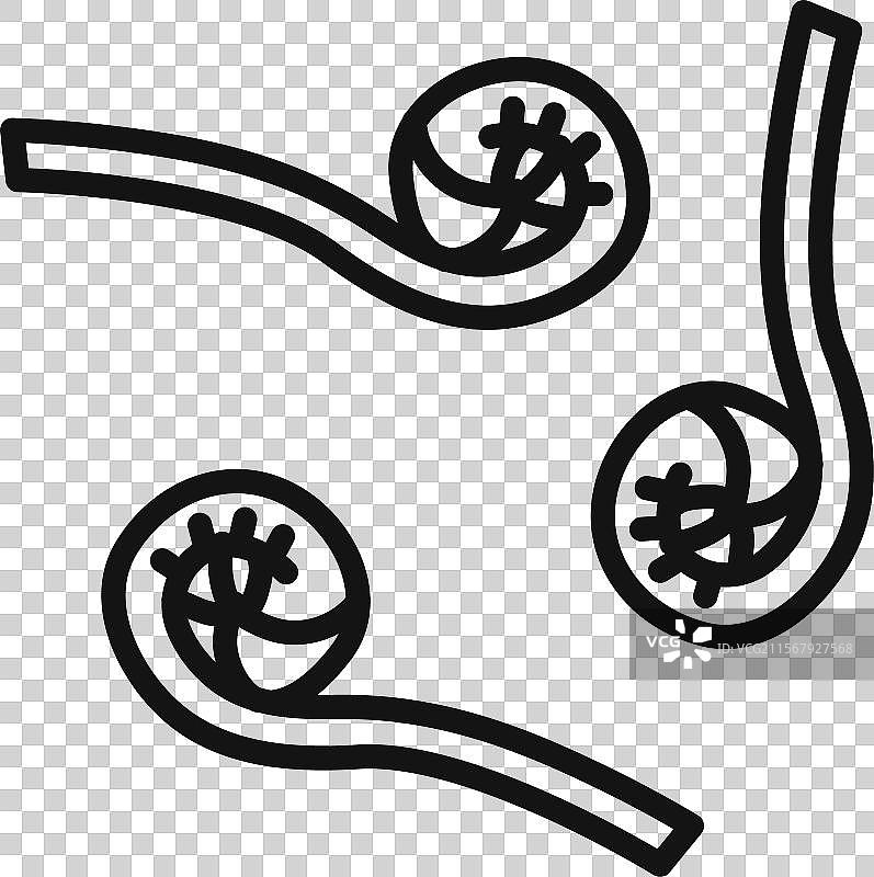 填充风格的蕨菜图标标记图片素材