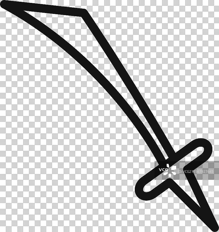 武士刀图标标记，填充风格图片素材