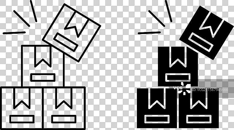 溢出货物运输轮廓图标集合图片素材