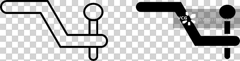 汽车拖车钩轮廓图标集合图片素材