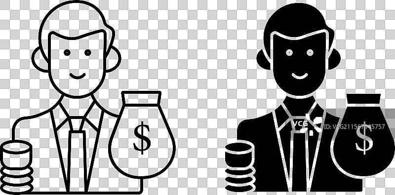 投资者轮廓图标绘制集图片素材