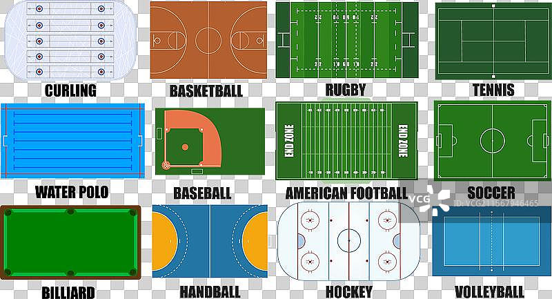 运动场地和场地的俯视图集合图片素材