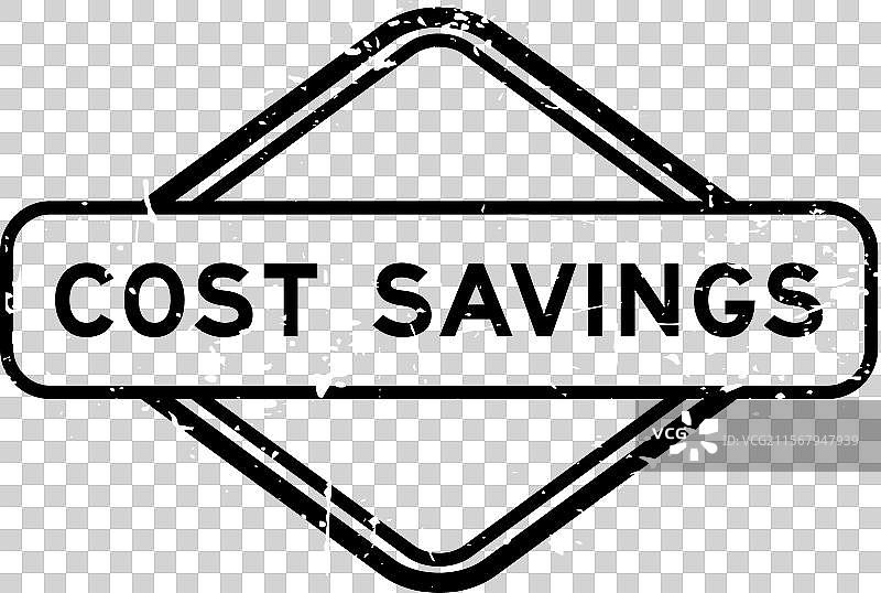 磨损的黑色节省成本字样橡胶印章图片素材