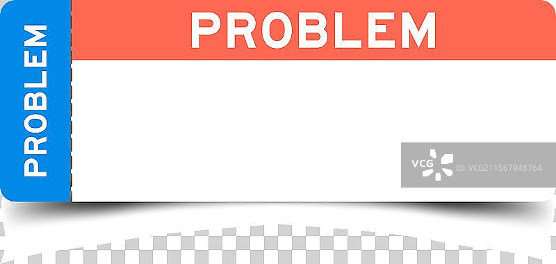 蓝色和橙色的票，上面写着“问题”图片素材