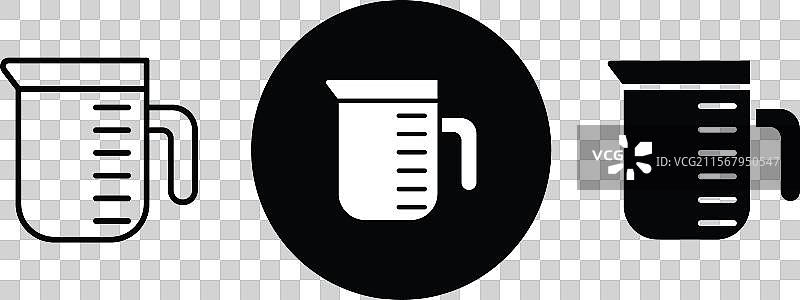 量杯轮廓图标集合图片素材