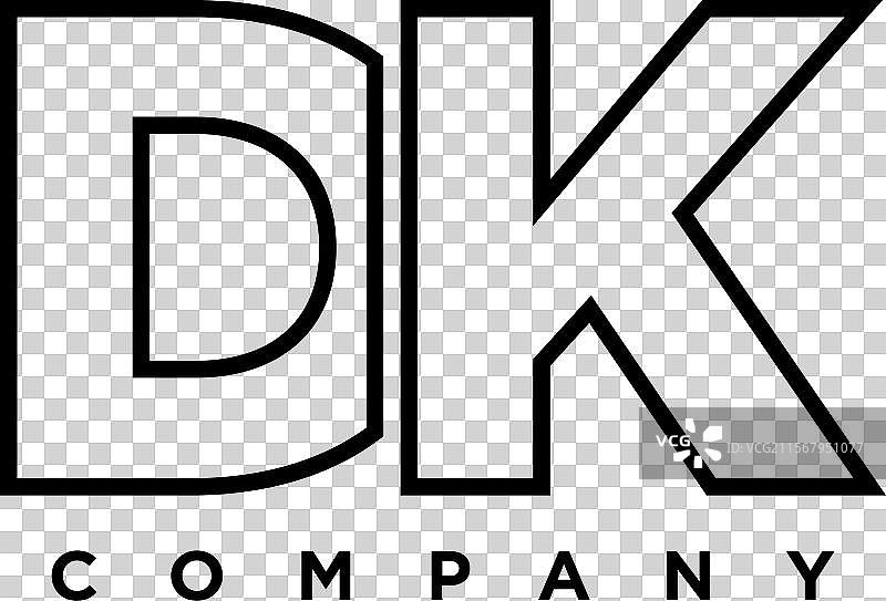 字母d和k的简约logo设计模板图片素材