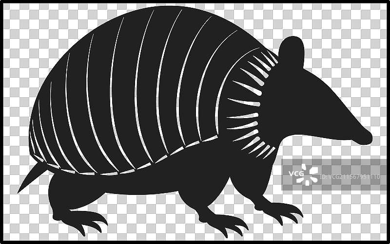 犰狳行走的剪影犰狳标志图片素材