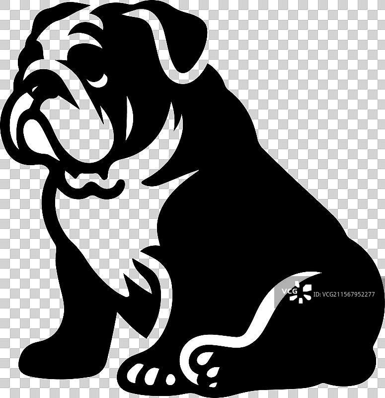 高质量法斗犬躺卧的剪影图片素材