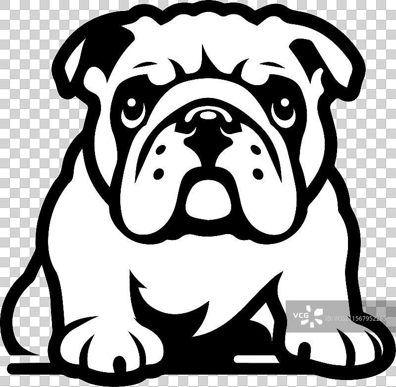 高质量法斗犬躺卧的剪影图片素材