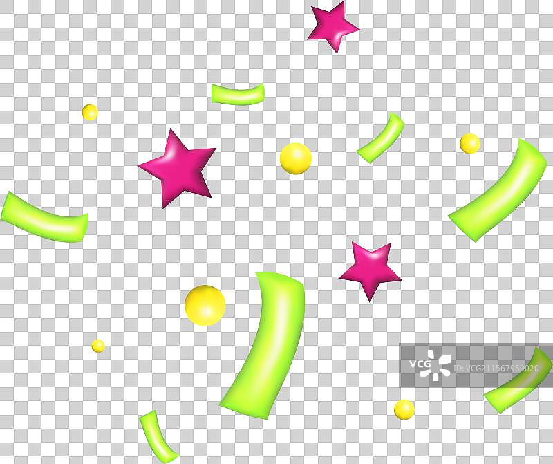 3D 彩带纸屑烟花元素套装图片素材