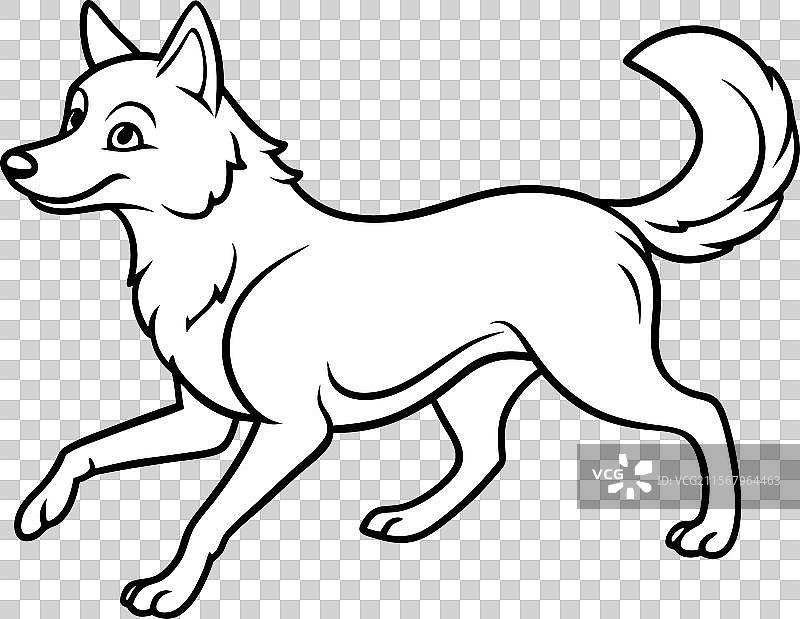 东西伯利亚莱卡犬奔跑图标图片素材