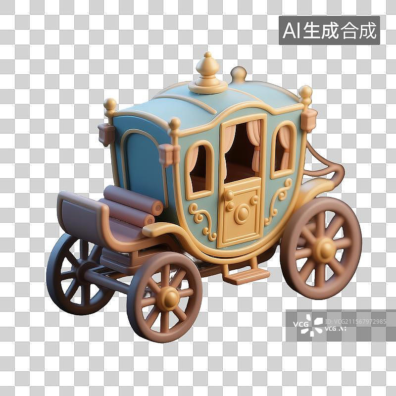 【AI数字艺术】卡通风格的古典马车图片素材