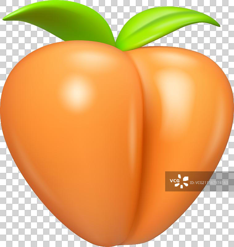 桃子表情符号 3D 图标图片素材