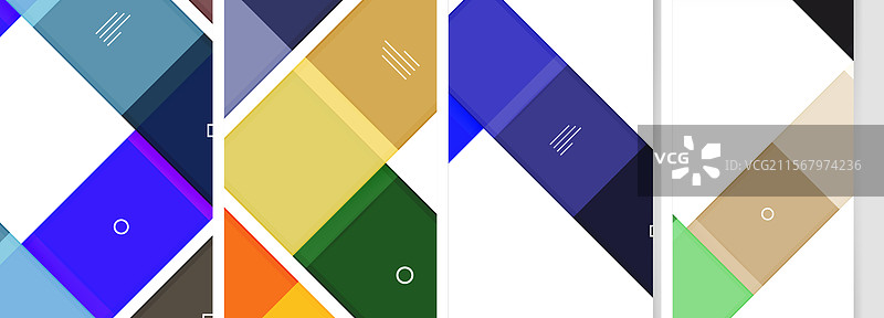 一套多彩的方形海报商业模板图片素材