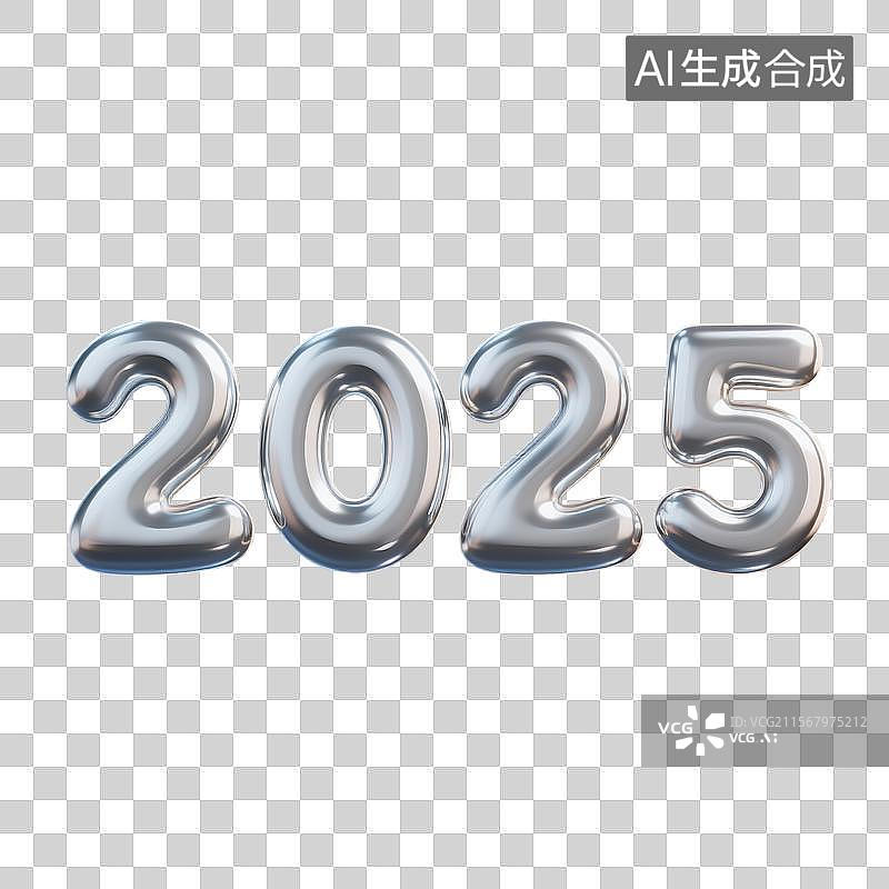 【AI数字艺术】卡通风格2025数字水银材质3D建模图图片素材