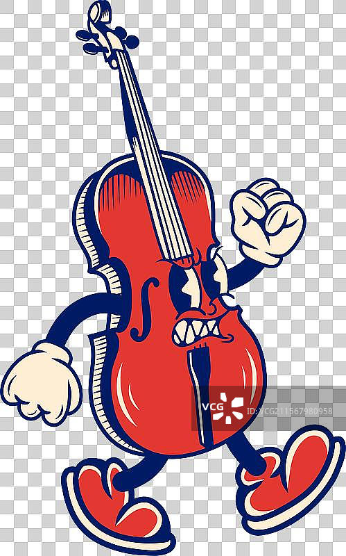 复古小提琴角色设计图片素材