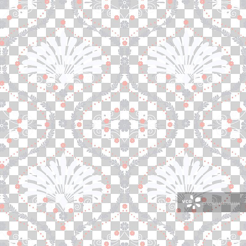 无缝的白色安提蒙花卉图案图片素材