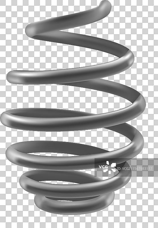 金属弹簧银色螺旋旋转柔性压力图片素材