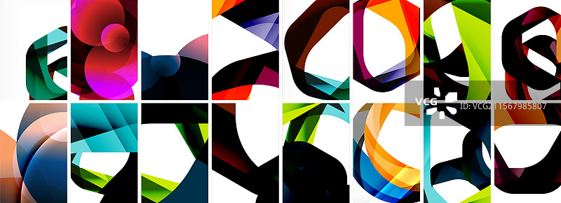 波浪抽象背景的集合图片素材