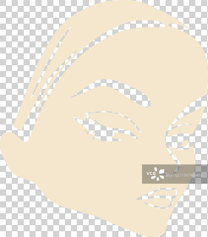 年轻女性正面肖像，低调风格图片素材