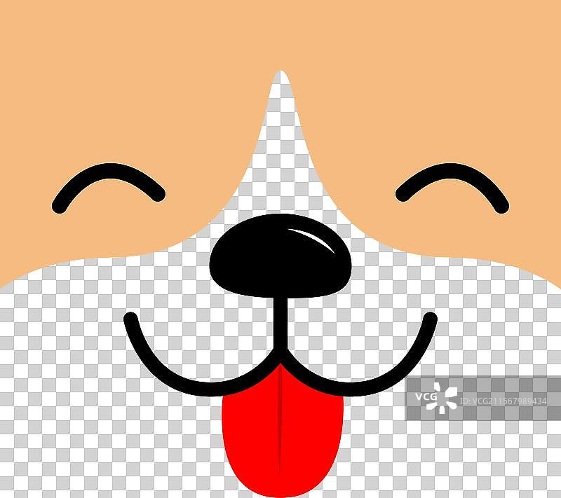 快乐的黑色方脸微笑狗狗图标图片素材