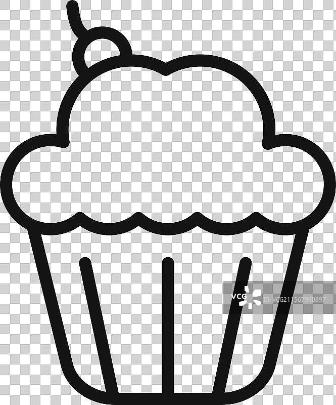 甜美的杯子蛋糕图标，用于烘焙促销图片素材