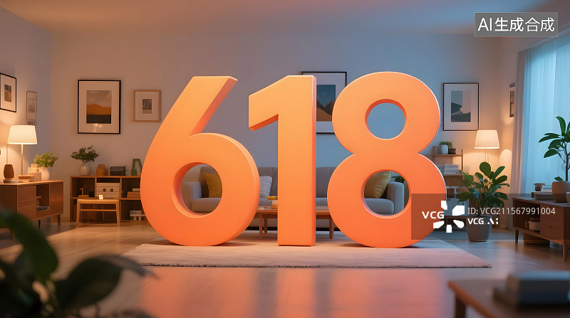 【AI数字艺术】618购物节电商促销背景图图片素材