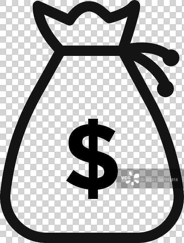 理想财富的金融钱袋图标图片素材