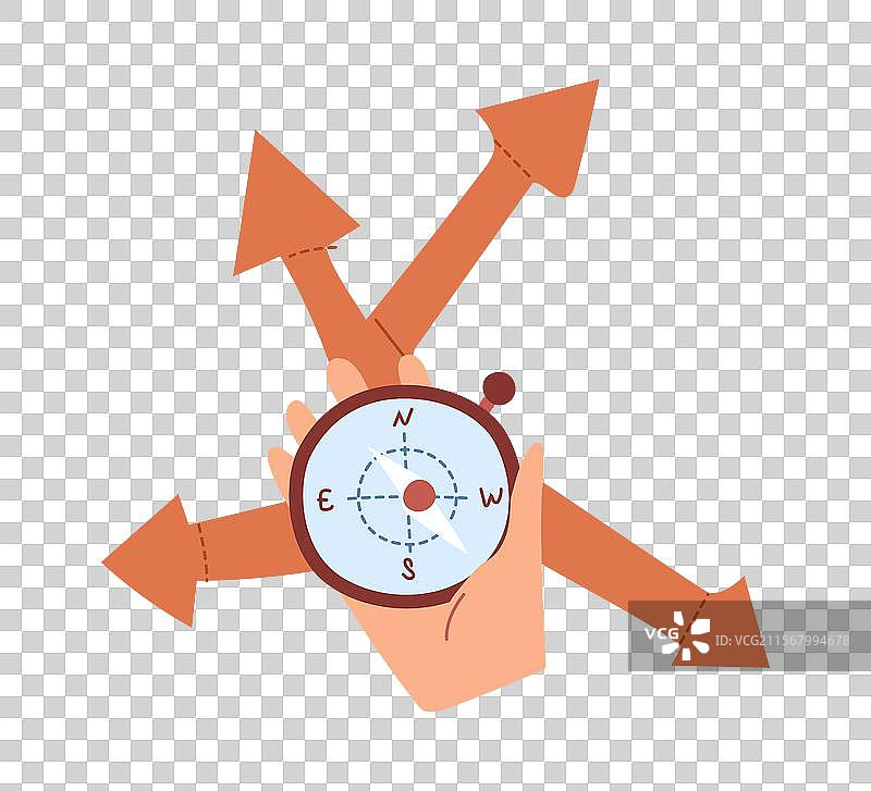 手握指南针选择商业方向图片素材