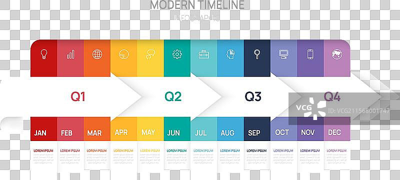 商业步骤箭头时间线信息图模板图片素材