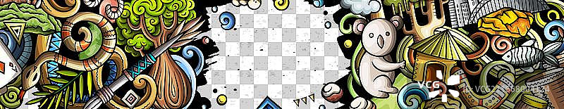 澳大利亚背景的卡通涂鸦图片素材