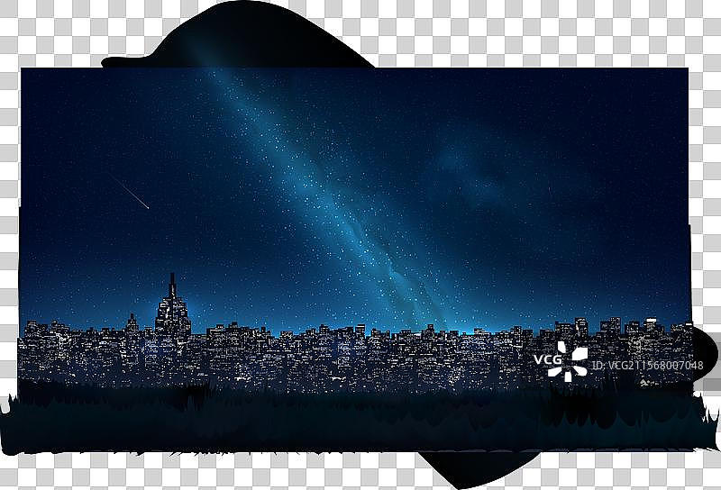 城市天际线夜景与城市建筑图片素材