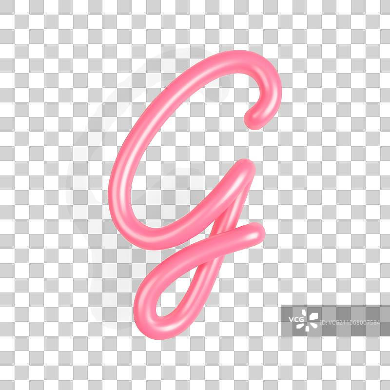3D粉色大写字母G在光线下图片素材