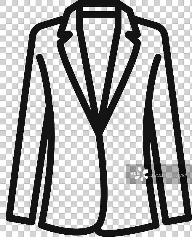 黑色线条艺术西装外套图标图片素材