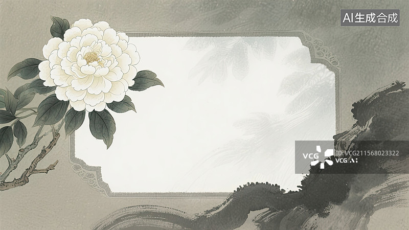 【AI数字艺术】重瓣木香花，国风，插画，背景，中国画图片素材