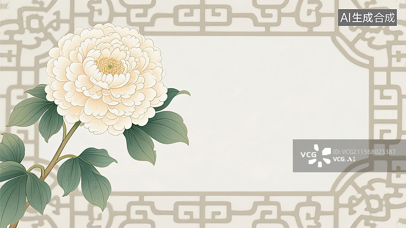 【AI数字艺术】重瓣木香花，国风，插画，背景，中国画图片素材