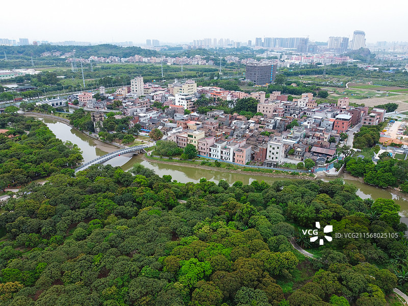 广州市增城区航拍瓜岭古村图片素材