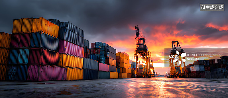 【AI数字艺术】集装箱图片素材