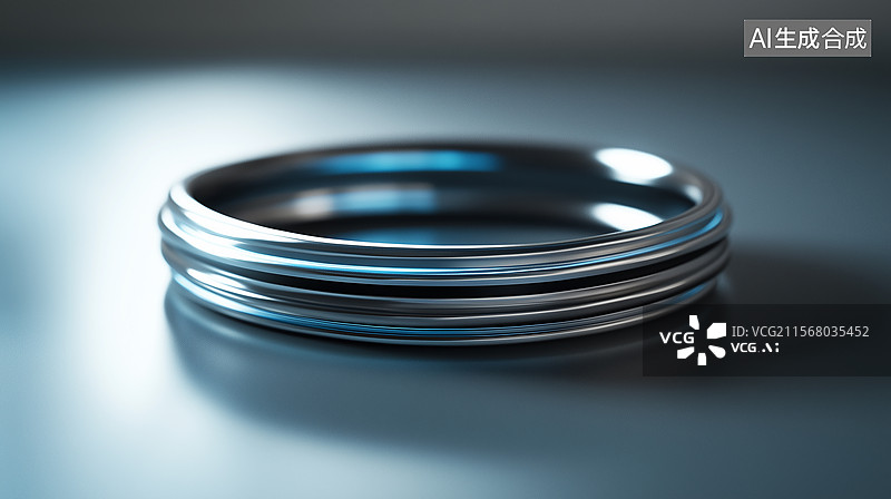 【AI数字艺术】冷调极简能量环图片素材