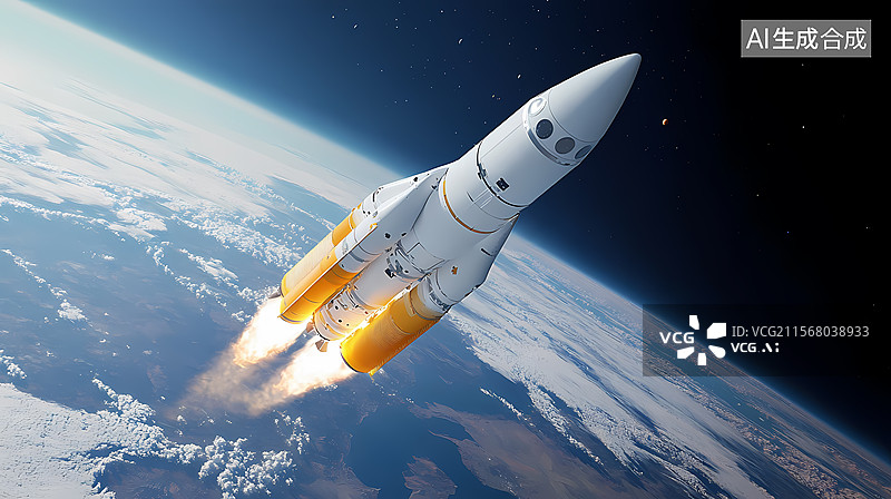 【AI数字艺术】宇宙飞船升空图片素材