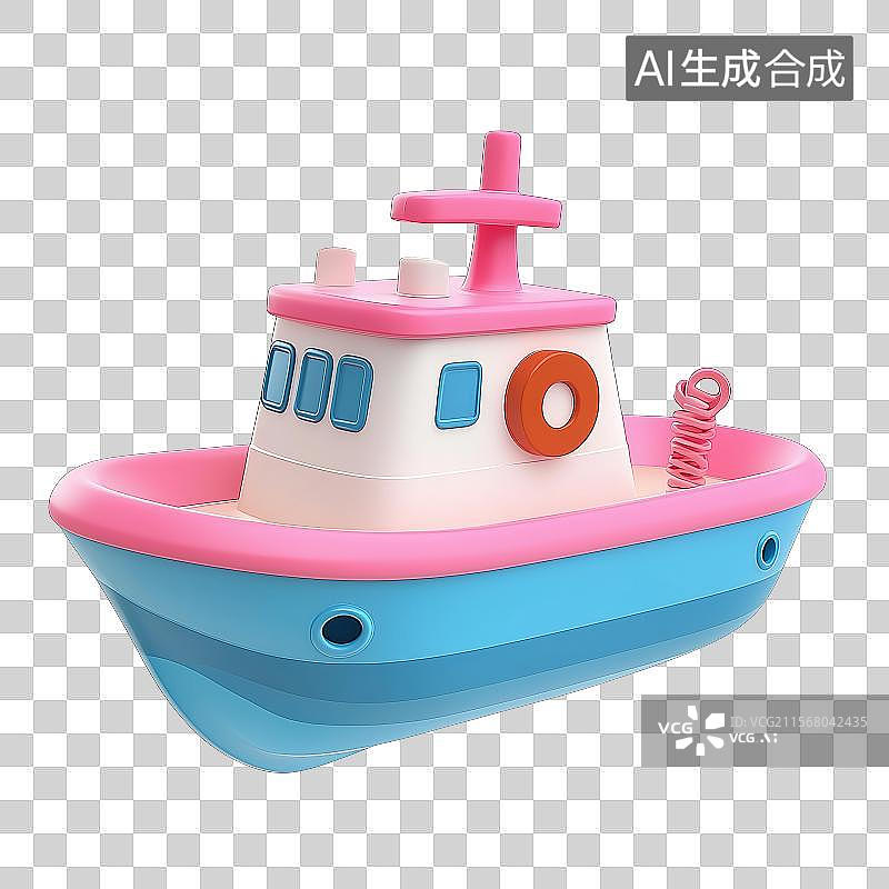 【AI数字艺术】免扣旅游元素一艘快艇3d图标图片素材