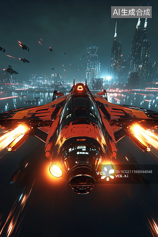 【AI数字艺术】科幻战斗机图片素材